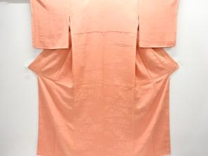 時代人物・祭り模様織出し一つ紋色無地着物